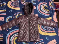 Gap Girls Purple Puffer Jacket Hooded, Full Zip, Size S, 100 Polyester