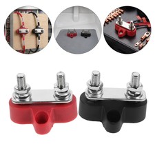 3pcs 1/4" Dual Power Distribution Block, M6 Terminal Bus Bar, 48V Battery