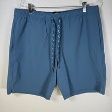 Lands End NWT Mens Swim Shorts Light Blue L UPF 50 Quick Dry Boxer Brief Liner
