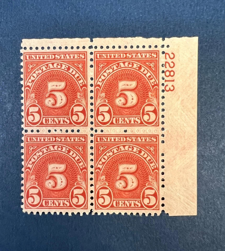 Postage Due Plate Block of 4, J83 Mint NH/H OG 5 cent - Image 1 of 2