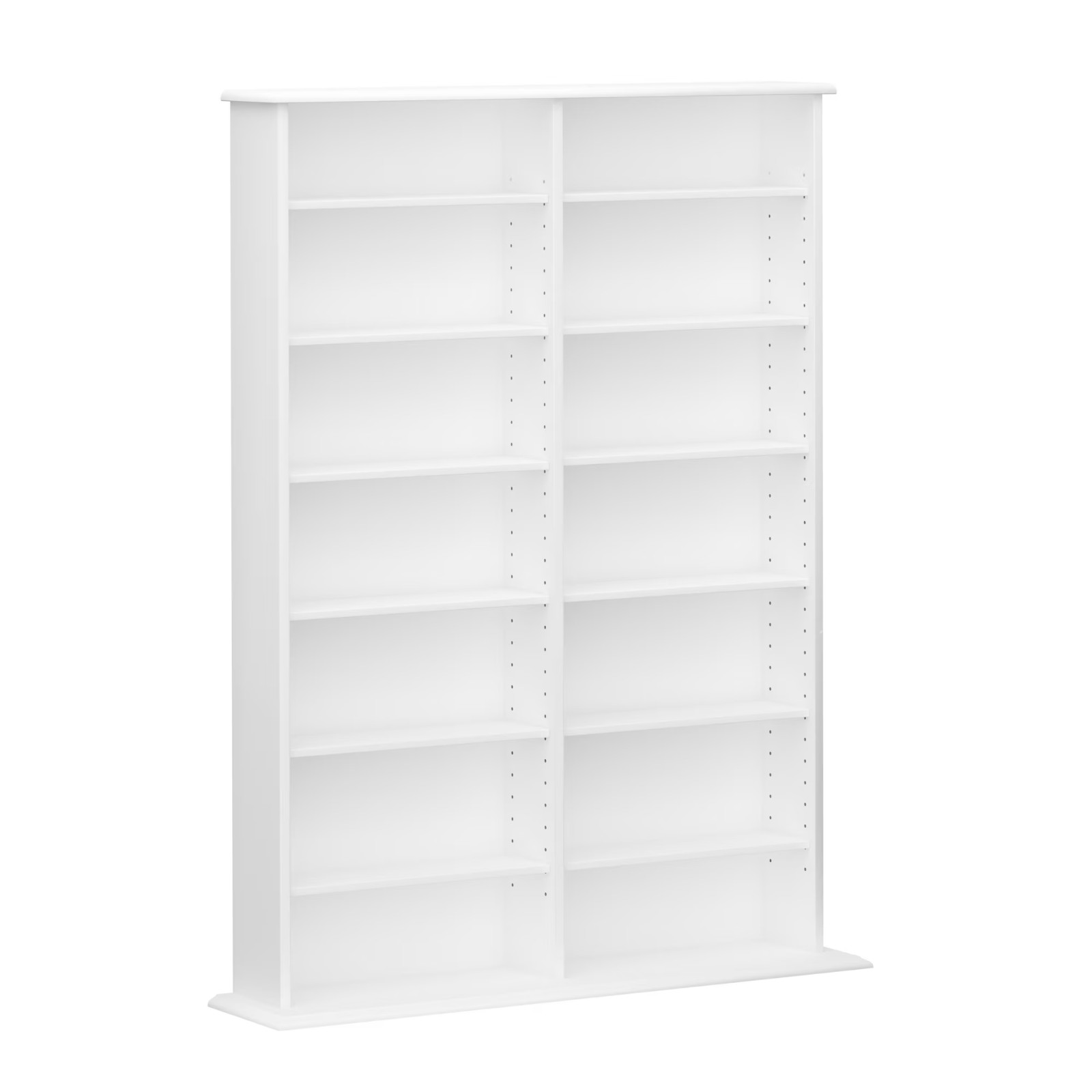 Large White Wood Media Storage Cabinet CD DVD Organizer Disp