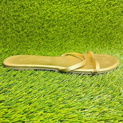 Tkees Gemma Womens Size 10 Gold Beach Walking Outdoor Classic Slide Sandals