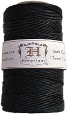 Hemptique Hemp Cord Spool 20lb 205'-Black