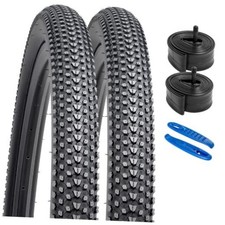 2-PCS 26" Mountain Bike Tires 26x2.10/52-559 Black/2 tires, 2 tubes, 2 levers