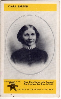 Vintage 1960 Ed-U-Cards Flashcard: Clara Barton, American Red Cross Founder 
