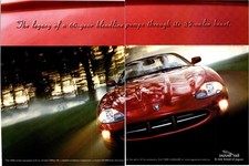 Jaguar Vintage Print Ad Poster XK8 Sports Car 1997 Leaping Cat Logo Automobilia