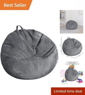 Eco-Friendly Stuffed Animal Storage Bean Bag - Zipper Lock Closure for Safety