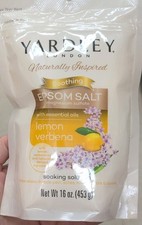 Yardley Soothing Epsom Salts Lemon Verbena Essential Oils 16 oz Muscle Relief