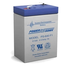 20x POWER SONIC PS-640 F1 6V/4.5 Amp Hour Sealed Rechargeable Lead Acid Battery