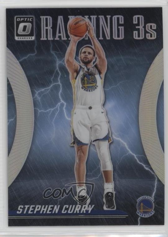 2023-24 Panini Donruss Optic Raining 3s Holo Prizm Stephen Curry #9 16wc