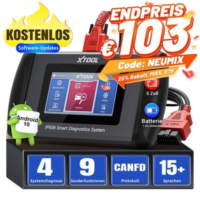 XTOOL IP508 PRO KFZ OBD2 Diagnosegerät Scanner 4 System Lebenslange kostenlos DE