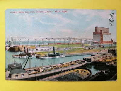 cpa CANADA MONTREAL Grand Trunk Elevator, Windmill Point Harbor