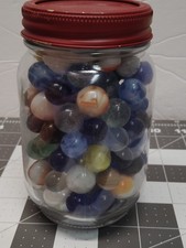 120 Lot Vintage Marbles Attic Found Marbles In Glass Jar