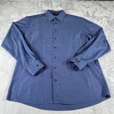 Eton Oxford Dress Shirt Mens XXL 18 46 Blue Contemporary Business Professional