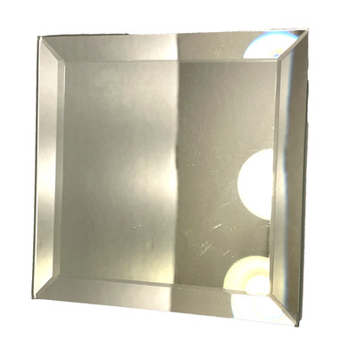 Mirrored Glass Display Base Beveled 4 by 4 Inches Square