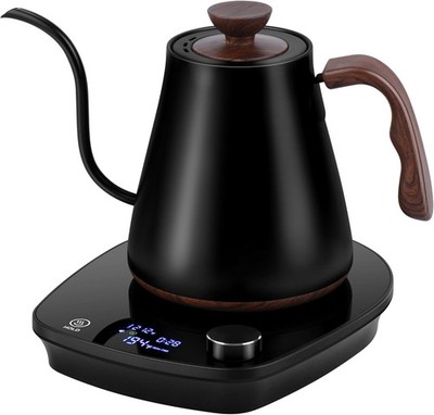 Pour Over Gooseneck Kettle 0.9L Temp Control Black