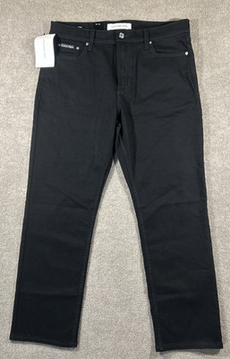 Calvin Klein Men s Straight Leg Jeans Black W34 L29 NWT Classic Fit Denim