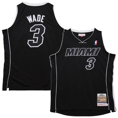 Men's Mitchell & Ness Dwyane Wade Black Miami Heat 2011/12 Hardwood Classics