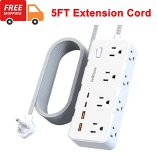 Power Strip Surge Protector Multi Plug Outlet Adapter with Outlets & USB-C Ports