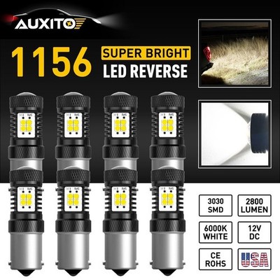 8X 2800LM 1156 7506 P21W BA15S LED Bulbs Car DRL Back Up Reverse Light 12V White