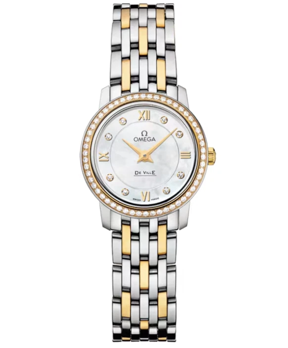OMEGA De Ville Prestige - 24.4 mm, Stainless Steel, Yellow Gold