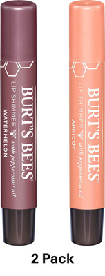 2er Pack Burt's Bees Lippenschimmer Pfefferminzöl Aprikose & Wassermelone