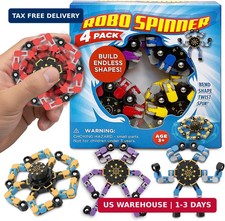 Robo Spinner Transformable Fidget Spinner Toys for Kids Adults, 4 Pack