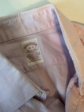 Vintage Brooks Brothers Makers Pink Oxford Shirt 16-3 Long Sleeve USA Made
