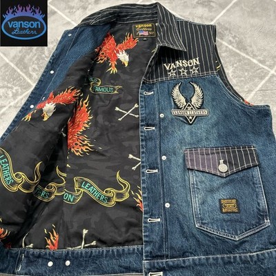 Vanson Denim Gジャン Jacket XXL Luxury Fashion Retro Blue
