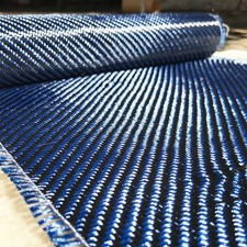 5 ft x 1 Meter Wide (39.8 in) - Carbon Fiber Aramid Fabric - Blue - 3K - 240g...