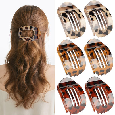 6 Stück Haarklammern für Damen,Entenschnabel Haarspange,Flat Claw Clip,Flache Ha
