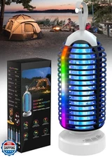 (2 Pack) Bug Zapper Outdoor with Marquee Light, Cordless Mosquito Zapper, 400