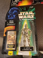 NIP Star Wars Power of the Force C-3PO Figure Flashback Photo Removable Arm