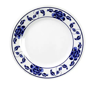 Thunder Group 1016TB 15-1/2'' Diameter Lotus Pattern Melamine Plate - 1 Doz