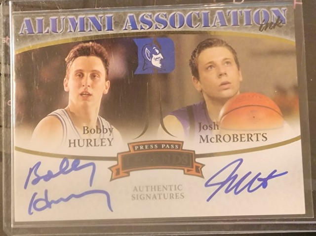 2007 Press Pass Legends Alumni Assoc Dual Bobby Hurley Josh McRoberts RC Auto RC