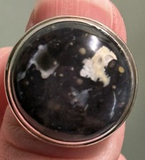 925 Black Agate Ring