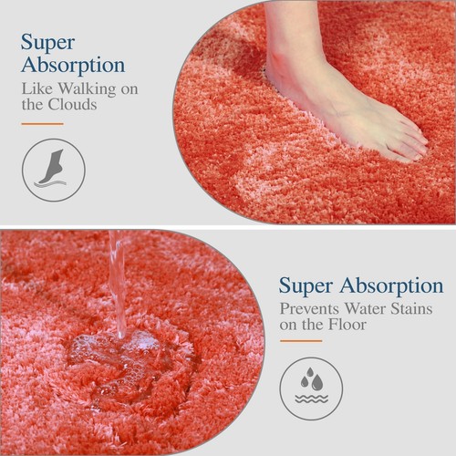 Walensee Bathroom Contour Rug (20x24, Living Coral) Non Slip Bath Mats for - 第 4/9 張圖片
