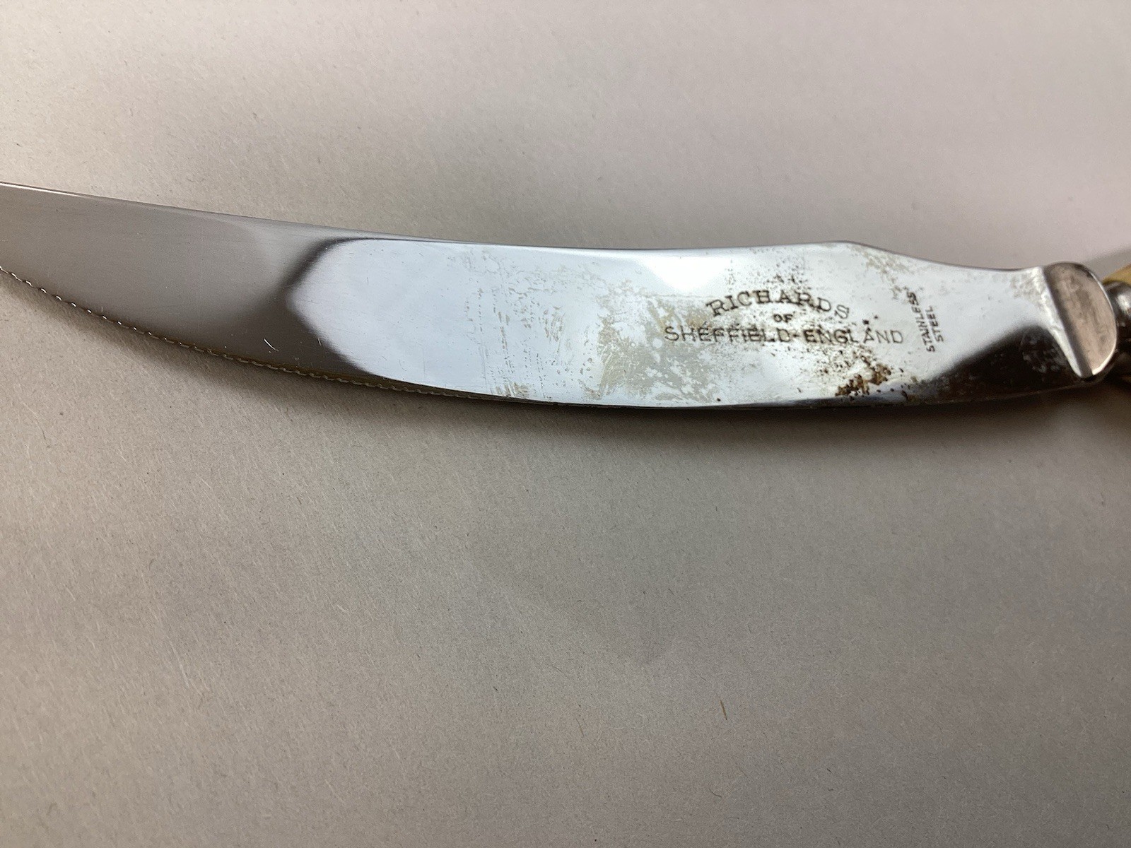 Sheffield Knives Genuine Stag/Antler Handle England Stainless Steel Set of 6