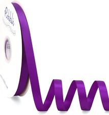 Purple Satin Ribbon Double Faced Satin 1/2 Inch X Continuous 100 Yards-Purple Ri