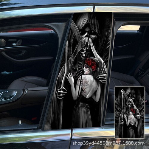 1SET BRAND NEW Skull Lover Car Center Pillar Stickers for Car Window Door Pillar - Picture 14 of 33
