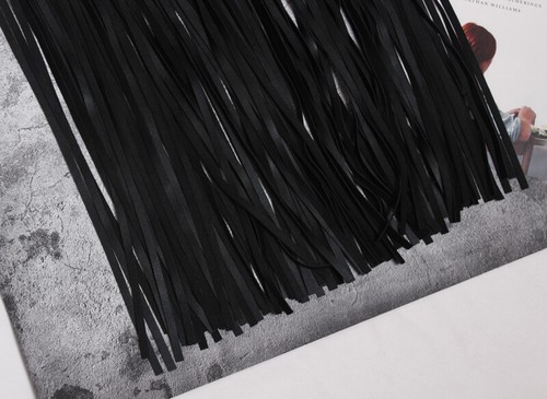 Women Faux Leather Waistband Long Fringe Tassle Skirt Belt Dance Party Club Punk - Picture 11 of 12