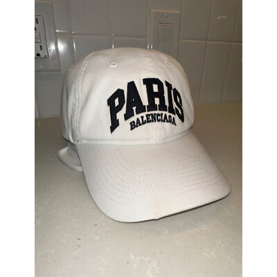 BALENCIAGA ホワイト ロゴキャップ Balenciaga Paris Logo Hat Baseball Cap White Cotton