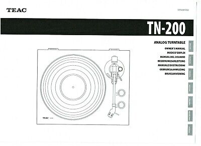 TEAC Instruction User Manual Owners Manual for TN - 200 mehrspr. copy