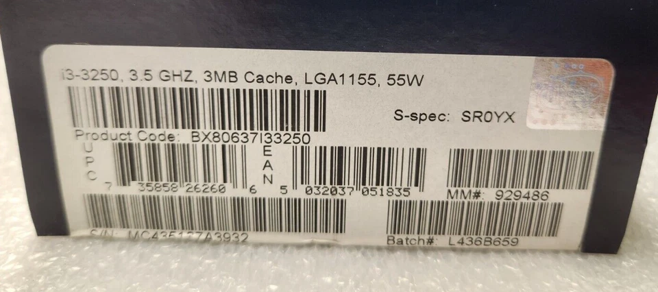 Intel LGA1155 SR0YX Desktop Core i3-3250 Processor 3M Cache, 3.50GHz LGA 1155 - Image 3 of 4