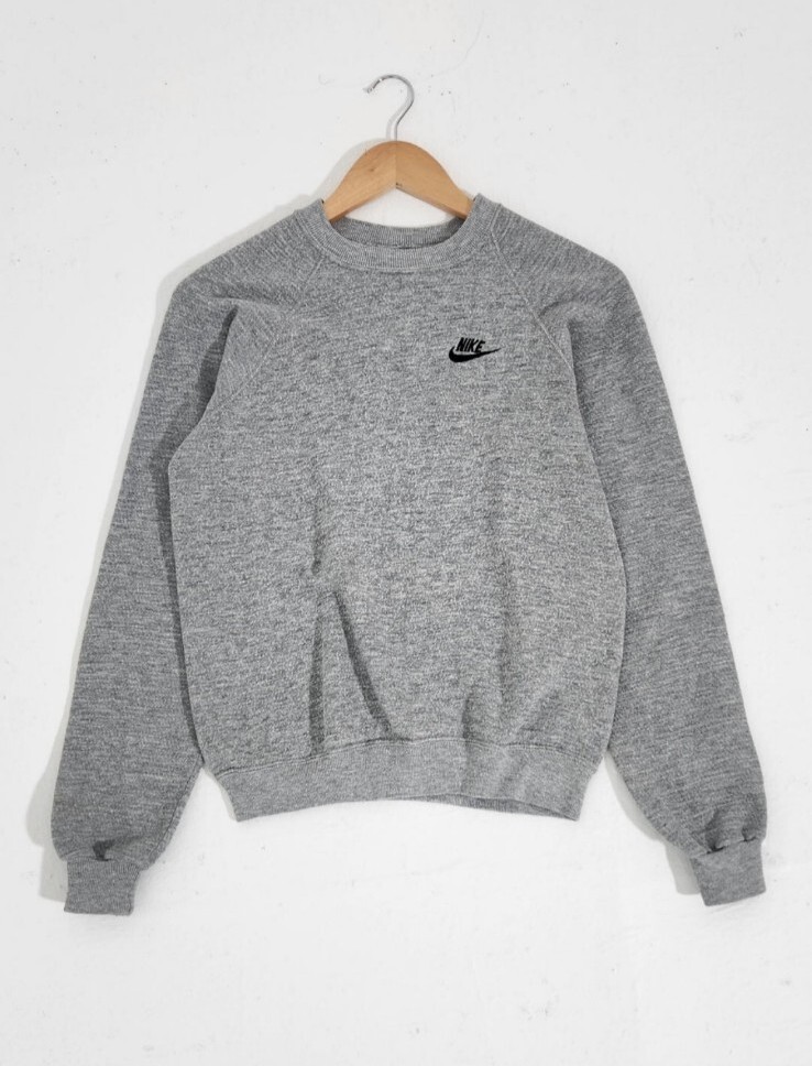 Vintage 80s/90s Kids Gray Nike Swoosh Crewneck Sweatshirt Sz