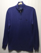 CHAPS Mens Size Small Blue 1/4 Zip Pullover Sweater Cotton/Poly Long Sleeve