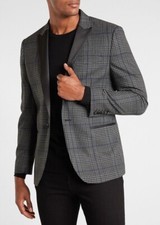 Express Men's 298 Black Plaid Slim Tuxedo Jacket size 40L