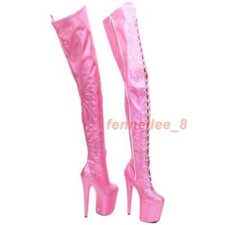 New Women Crossdresser Drag Queen High Heel Platform SM Stage Boots Size 36-46 L