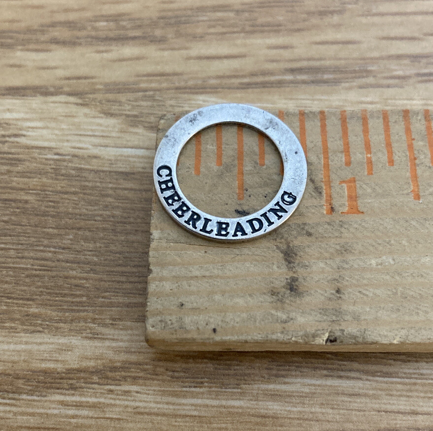 CHEERLEADING Charm  Round Circle Affirmation Char… - image 3