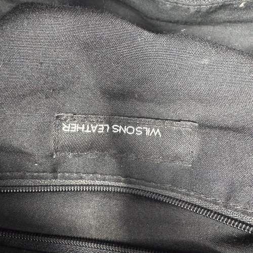 Bolso de Hombro Wilson Cuero Negro Bolso de Mano Cadena Dorada Correas Grandes Guijarro - Imagen 7 de 14